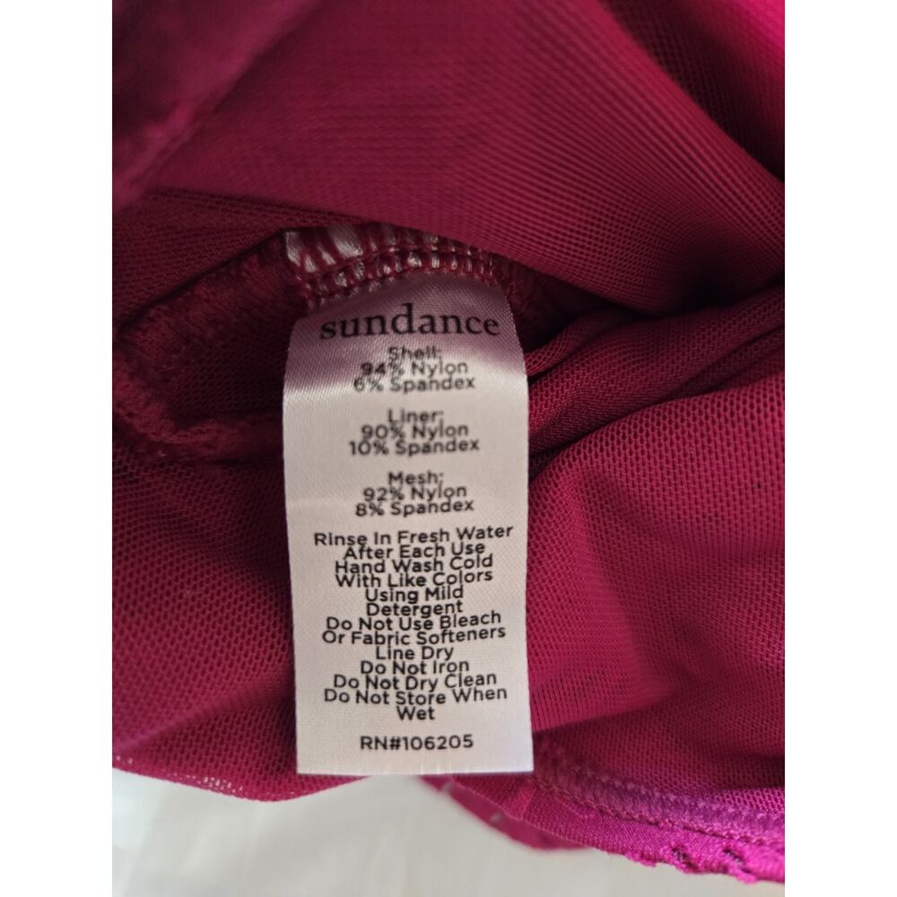 Sundance Seas The Day One Piece Swimsuit MED Fushia Magenta Eyelet Bathing Suit - Picture 4 of 7